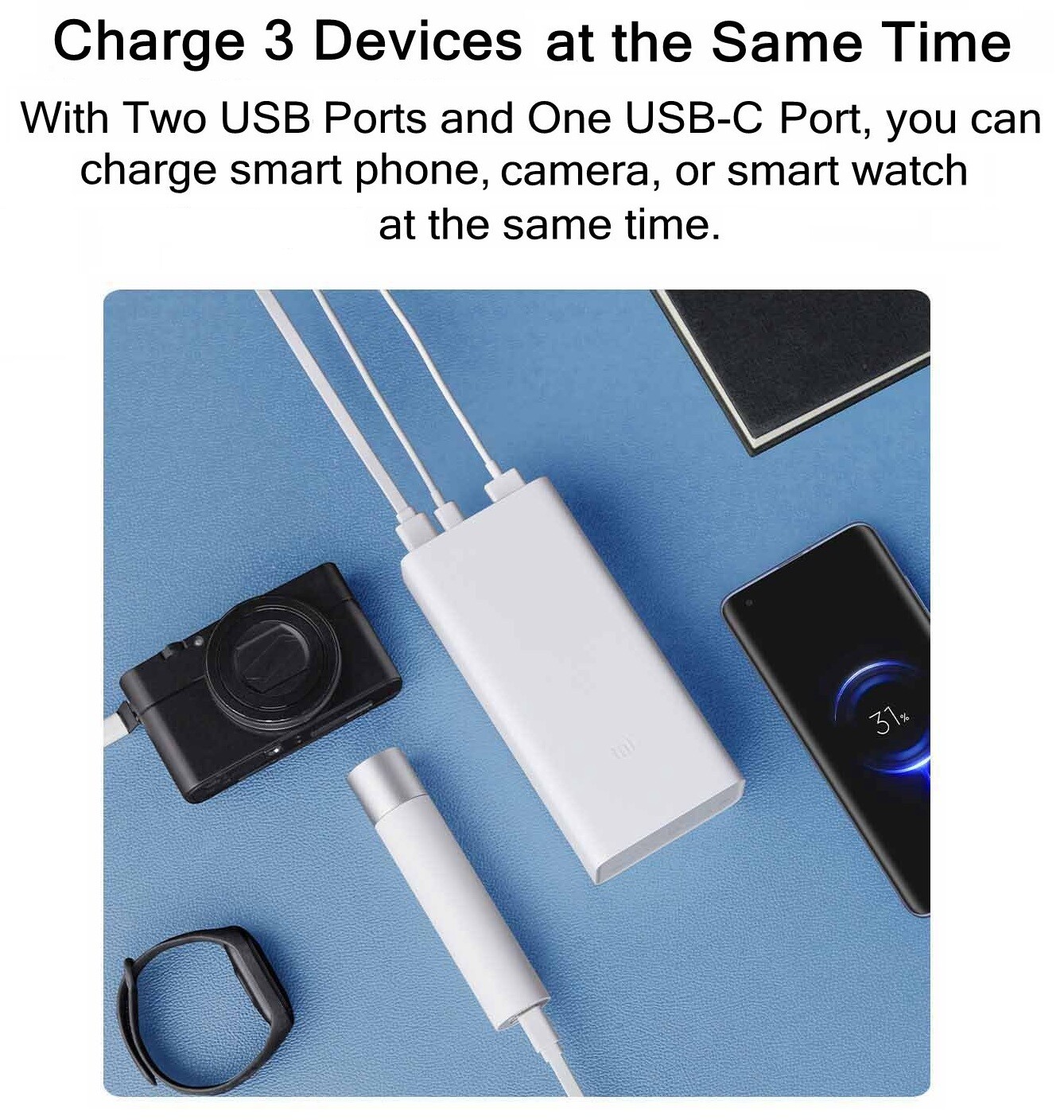 Xiaomi Power Bank 3 30000mAh Fast Charge Portable Phones Backup 