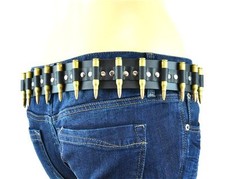 LEATHER BULLET BELT BIKER GOTH HEAVY METAL ROCKER PUNK CYBER FETISH STAGE GOTHIC