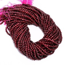 Natural Red Garnet Gemstone Round Shape Smooth Beads 4X4.5 mm Strand 15" EB622
