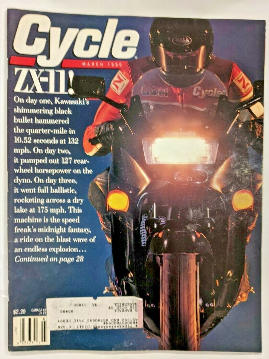 Cycle Motorcycle Magazine March 1990 ZX-11 On Day One -M266
