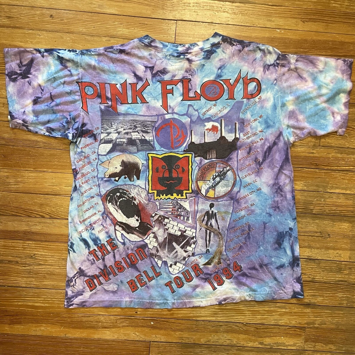 Vintage 90s Pink Floyd T-Shirt Size XL Band Tour Lot Tee Tie Vintage 90s Pink Floyd T-Shirt Size XL Band Tour Lot Tee Tie