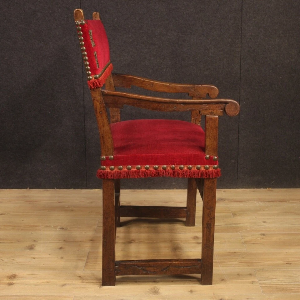 Антикварная мебель для кресла из орехового дерева 800 стульев для гостиной 19 века - Изображение 3 из 4