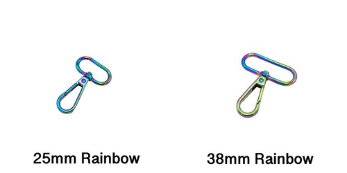 Rainbow Bag Making Hardware 25mm / 38mm Metal Iridescent Zip Connectors Rings - Picture 16 of 28