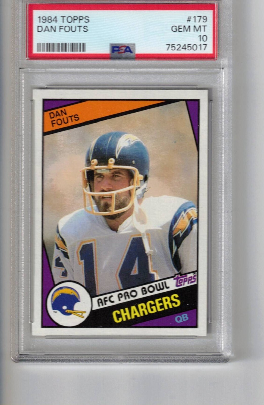 1984 Topps # 179 Dan Fouts PSA 10