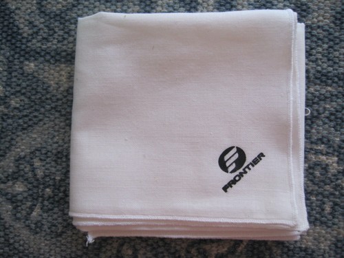 Frontier Airlines Napkin W/ Button Hole White 18" x 14"
