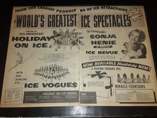 Sonja Henie And Her 1954 Ice Revue Rare Original Promo Poster Ad Framed! #2