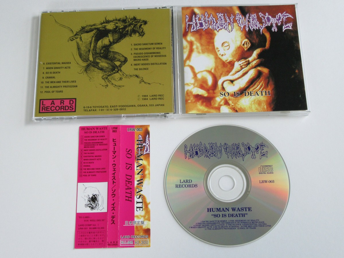 HUMAN WASTE So Is Death CD 1994 VERY RARE OOP DEATH ORIGINAL 1st 