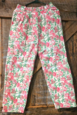 Lilly Pulitzer Vintage Y2K Pants Size 8 Tulip Floral Pink Green 100 cotton RARE