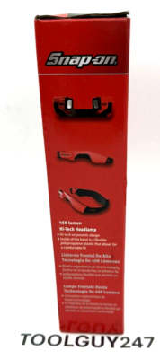 SNAP ON TOOLS ECHDF042 HIGH-TECH HEADLAMP LIGHT RED 450 LUMENS