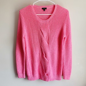 bright pink chunky cardigan