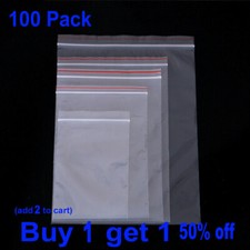 Assorted Clear Ziplock Top Plastic Bags 2Mil Reclosable Lock Baggies 100 Pack
