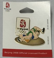 2008 Beijing Olympic Pin wrestling Logo Lapel...