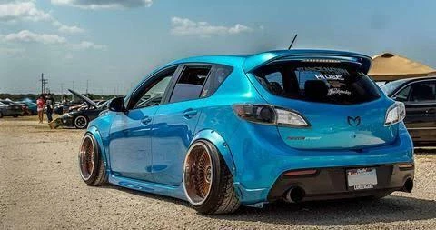 Kit de carrocería ancha Mazda 3 Fender Flares CLÁSICO Mazdaspeed3 JDM ABS 3,5" 90 mm 4 piezas Foto 2 de 3