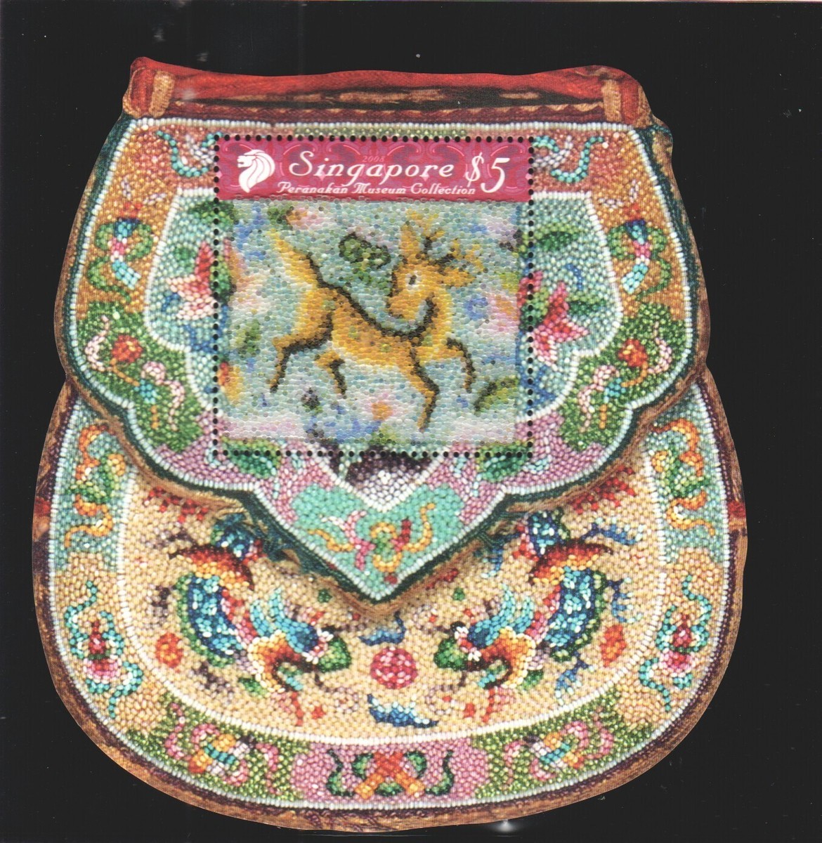 SINGAPORE 2008 PERANAKAN MUSEUM COLLECTION BEADED SOUVENIR SHEET