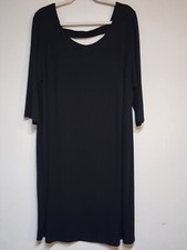 NWT Eileen Fisher Scoop Neck Knee-length Dress Size 1X Black Minimalist Capsule
