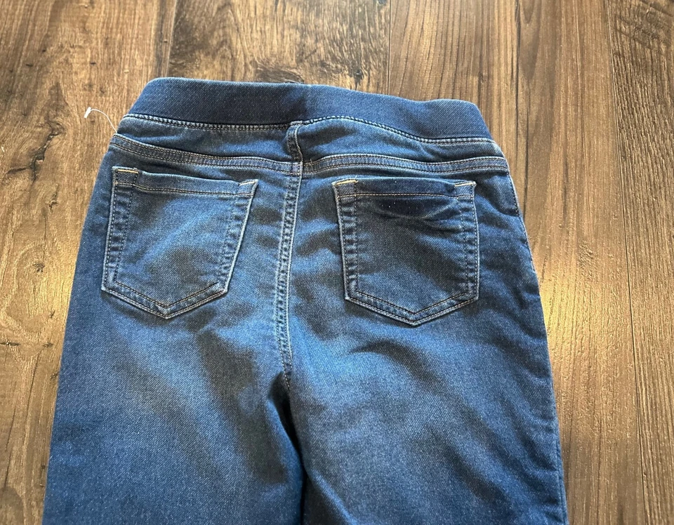 GUC Lands End Jeans Girl's Skinny Jegging Blue Paint Splatter Stretch Pull On 12 - Image 3 of 4