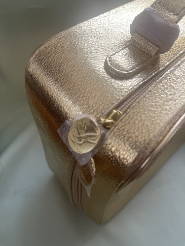 Vintage Estee Lauder Gold Metallic Cosmetic Train Travel Case Bag -New - Picture 3 of 11