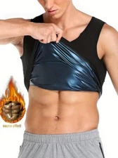 Men Sweat Sauna Waist Trainer Thermal Shirt Weight Loss Tank Tops Body Shaper US