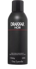 DRAKKAR NOIR By Guy Laroche DEODORANT BODY SPRAY for Men 5.8 oz NO CAP