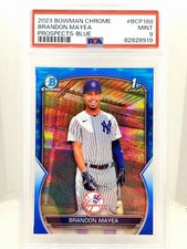 2023 Bowman Chrome 1st Brandon Mayea Blue Refractor 56/150 Yankees PSA MINT 9 RC