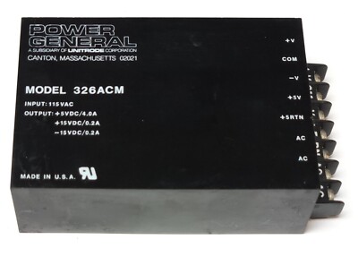 UNITRODE POWER GENERAL MODEL 326ACM POWER SUPPLY MODULE Input 115 VAC Output 5DC
