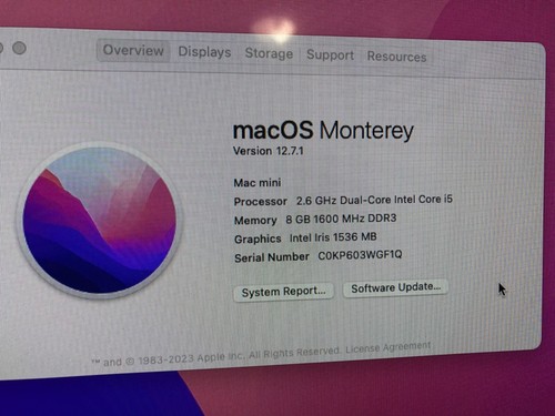 Apple Mac Mini 2.6 GHz Dual Core Intel Core i5 Silver A1347 Late 2014 - Picture 6 of 6