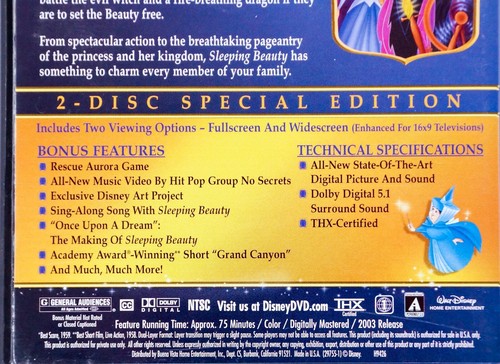 Walt Disney's Sleeping Beauty Special Edition 2003 DVD 2-Disc Set, THX Certified - Picture 4 of 6