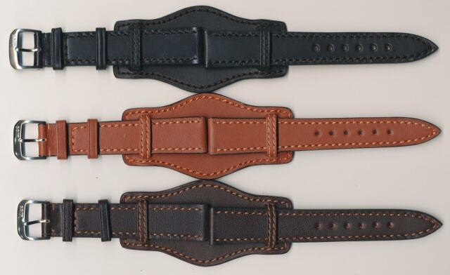 Genuine Juchten Leather Watch Band with Watch Leather Backing 18+20+22mm -