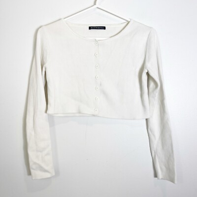 Brandy Melville Athelia Knit Top Ribbed Cropped Cardigan One Size