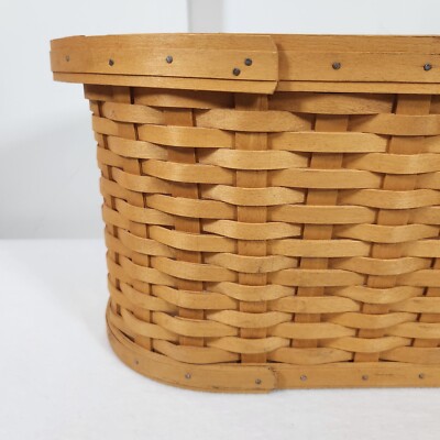 ロンガバーガー Longaberger large desktopbasket Longaberger 2001 Large Market Basket with Divided Protectors