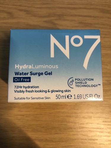 No7 HydraLuminous Water Surge Gel, Oil Free . 72H Hydration.50ml