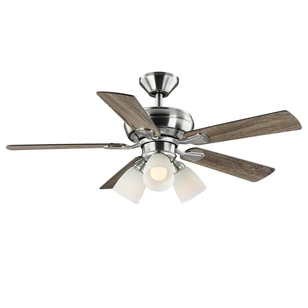HAMPTON BAY Riley 44 in. Indoor LED Brushed Nickel Ceiling Fan