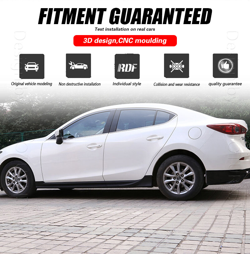 Fits Mazda 3 Axela Hatchback 14-19 Side Skirt Extension Lip Rocker