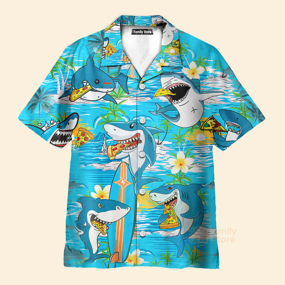 Shark Eating Pizza Hawaiian Shirt Casual Summer Style PN303062Lb