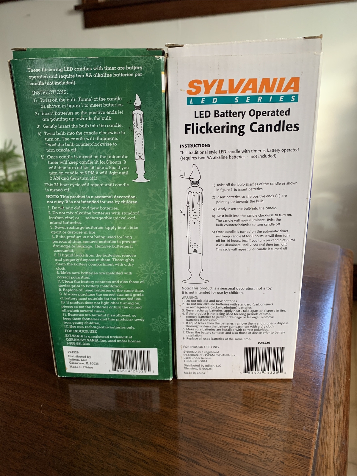 Sylvania V24329 9" Battery Operated Flickering LED Window Candles Timer