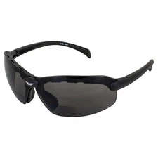 GLOBAL VISION C-2 BIFOCAL SAFETY GLASSES BLACK FRAMES 2.5 SMOKE LENS