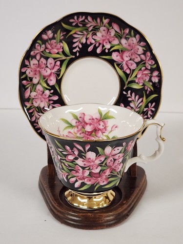 Vintage Royal Albert Provincial Flowers Fireweed Footed Tea Cup & Saucer