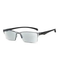 Men's Black Half Rim Style Sunglasses Gray Lenses Half Rim Feature Sunglasses