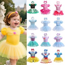 Toddler Baby Girls Elsa Anna Ariel Belle Disney Princess Party Dress Gown Skirts