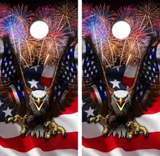 Eagle Flag America Cornhole Board Decal Wrap FREE Laminate