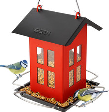 Bird Feeder House, Metal Bird Feeders for Outdoors Hanging,Double-Sided Metal Ha