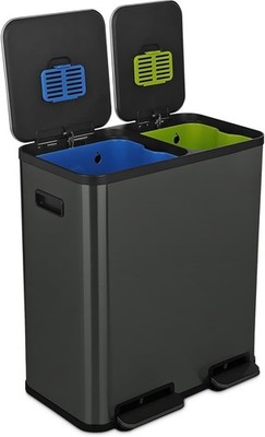 SIMPLI Magic 18.5 Gal Dual Compartment Kitchen Trash Can