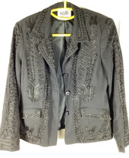 Wallis Women's Embroidered Blazer petite Size 8 Black 335x