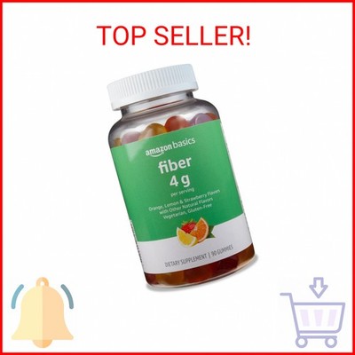 Amazon Basics Soft Fiber Gummies for Digestive Health and Regularity, Orange, Le