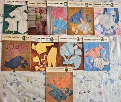 SCHNÄPPCHEN KONVOLUT LAVENDA SELTEN 60er Jahre Baby Strickmuster X 10 *reduziert*