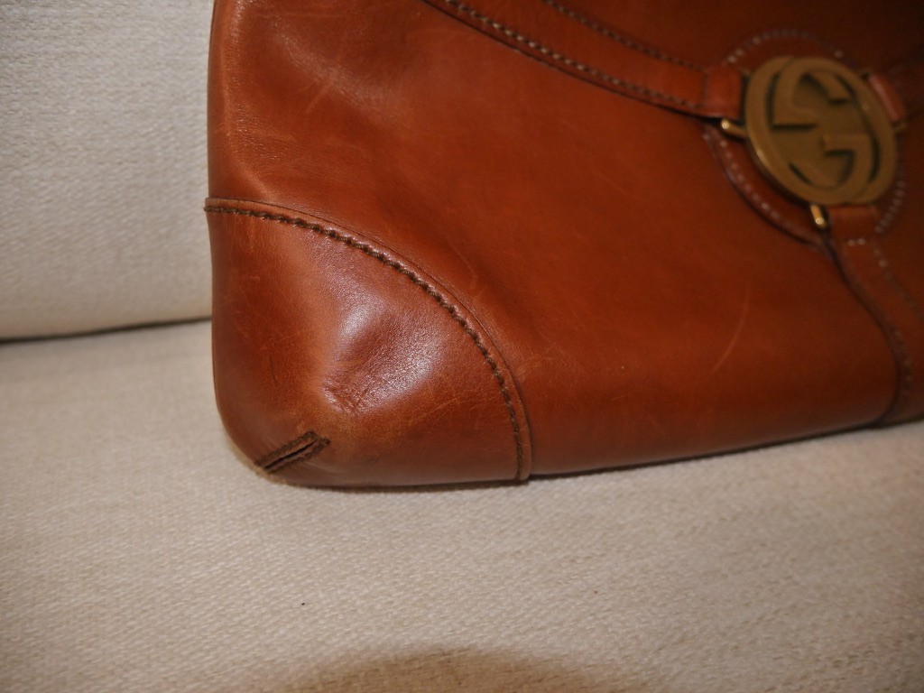 Authentic GUCCI Brown Leather Interlocking G Purs… - image 10