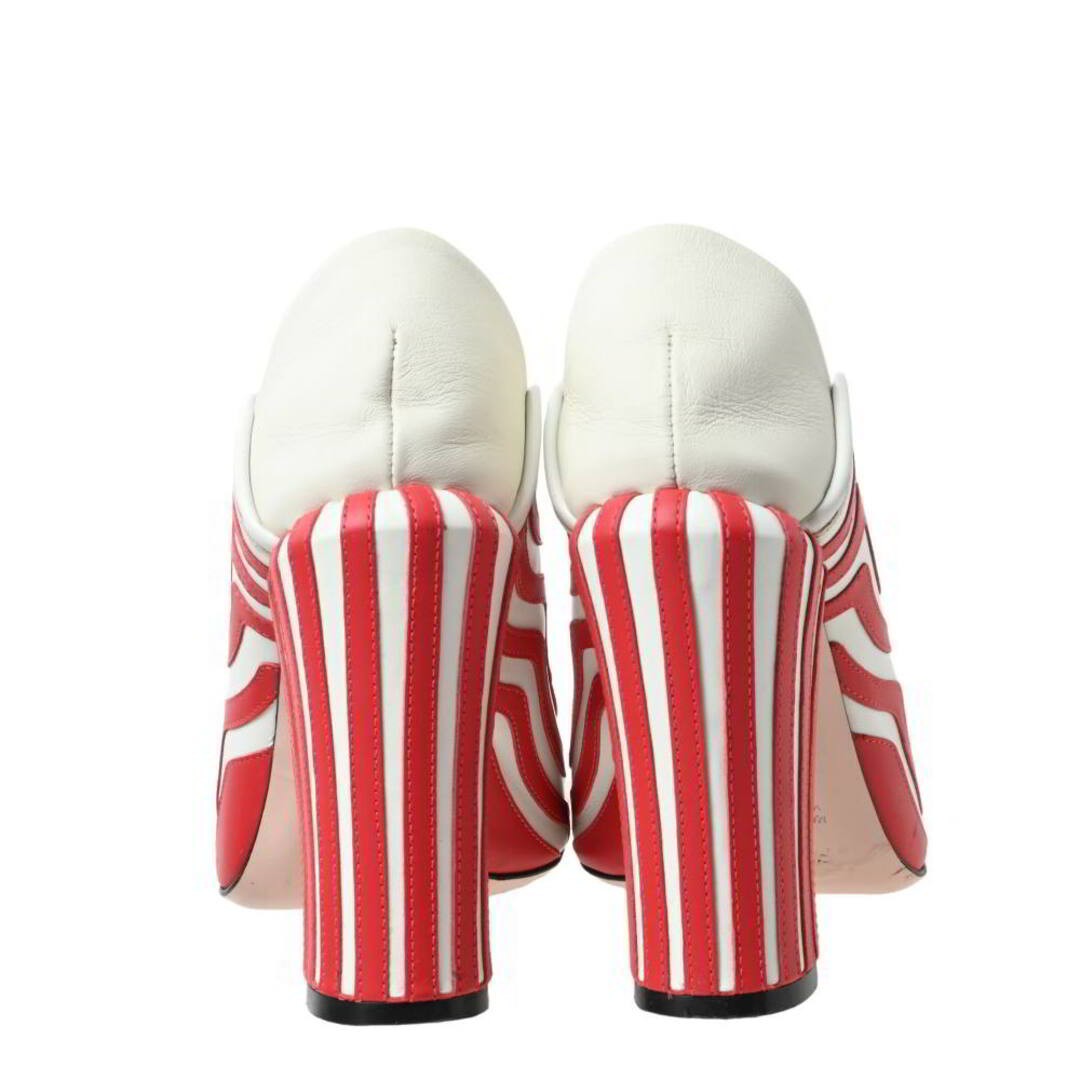 FENDI Striped Leather Open Toe PUMPS Used CYHE-0 thumbnail 5