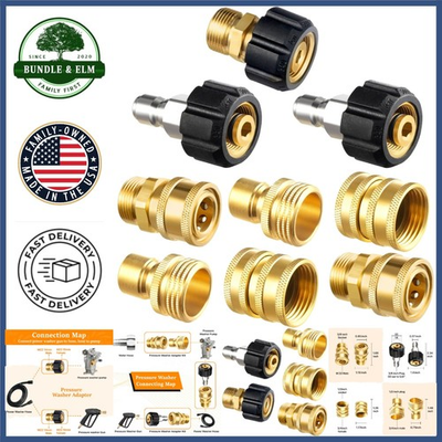 #ad 9 Piece Pressure Washer Connector Kit with Quick Release and Swivel Fittings $55.89