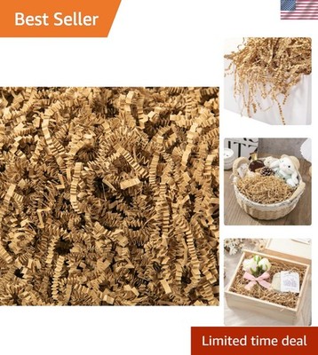 Elegant 1/2 LB Brown Crinkle Cut Paper Shred Filler for Stylish Gift Packaging