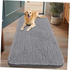 Dog Door Mat for Muddy Paws 48x30, Absorbs 48.0"L x 30.0"W x 1.0"Th Grey